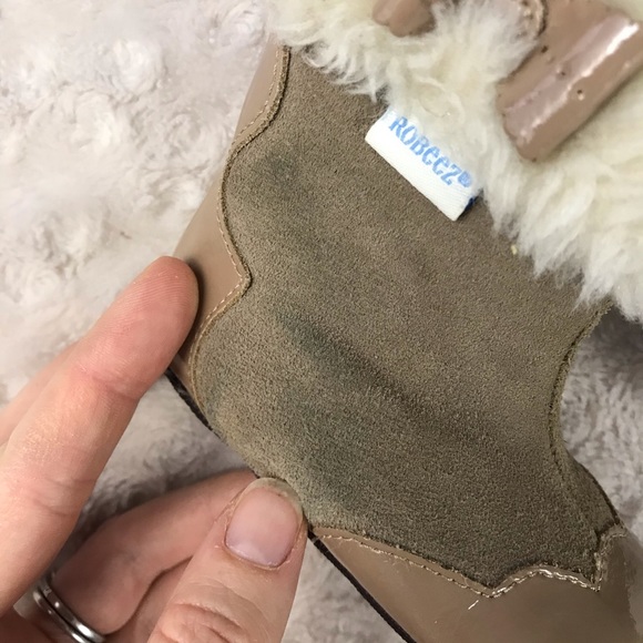 Robeez Baby Girl Boots Faux Fur Suede Size 3 Bow - Picture 2 of 9